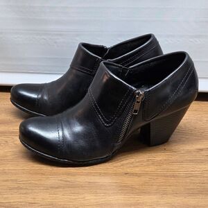 B.O.C. by Born Concept Black Leather Ankle Booties - Size 9